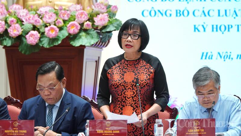 Thứ trưởng Bộ Tư pháp Đặng Hoàng Oanh cho biết, tại Kỳ họp thứ Nhất, Quốc hội khóa XVI đã thông qua 5 luật do Chính phủ giao Bộ Tư pháp chủ trì soạn thảo. Ảnh: Minh Trang