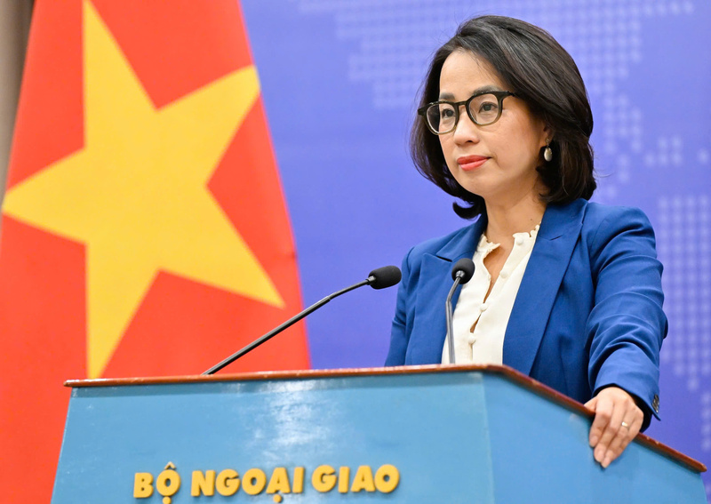 Người phát ngôn Bộ Ngoại giao Việt Nam Phạm Thu Hằng chia sẻ tại buổi họp báo.
