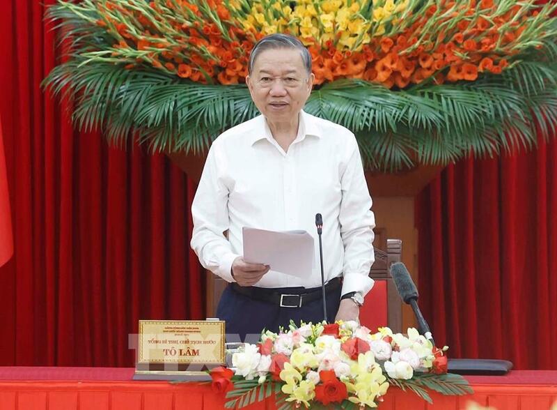 Tổng Bí thư, Chủ tịch nước Tô Lâm, Trưởng Ban Chỉ đạo phát biểu. Ảnh: Thống Nhất – TTXVN