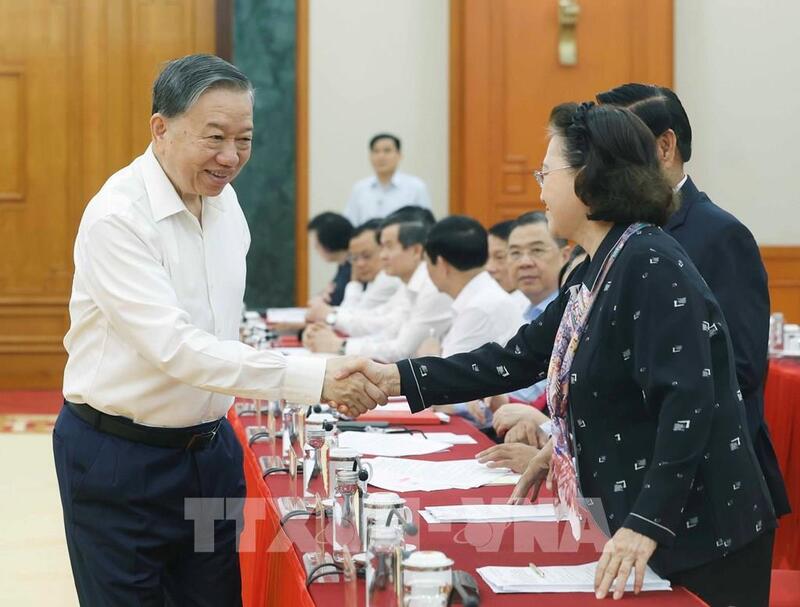Tổng Bí thư, Chủ tịch nước Tô Lâm, Trưởng Ban Chỉ đạo và các đại biểu. Ảnh: Thống Nhất – TTXVN