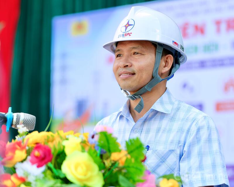 Ông Lê Kim Cường - Phó trưởng Phòng An toàn Công ty Điện Lực Thanh Hoá phát biểu tại chương trình. Ảnh: Ngô Nhung