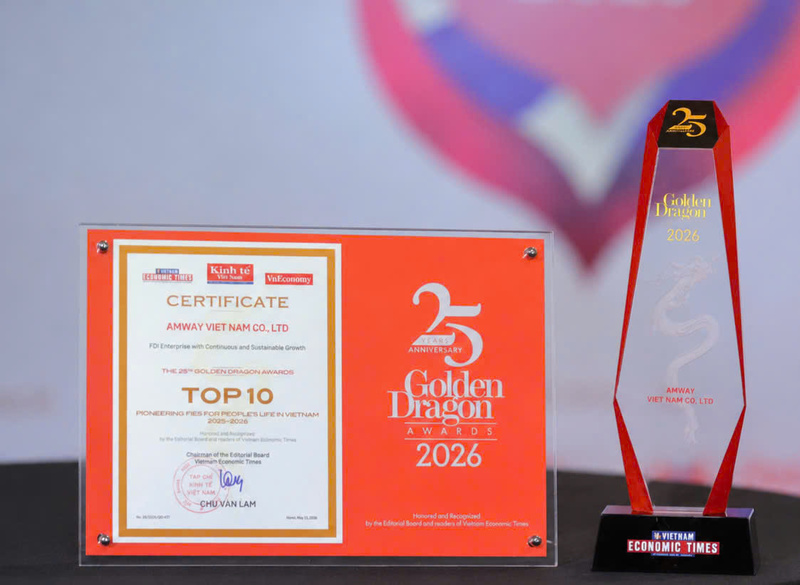 Amway Việt Nam vinh dự lần thứ 10 nhận giải thưởng Rồng Vàng (Golden Dragon Awards - GDA).