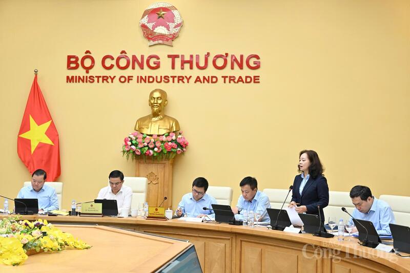 Bà Nguyễn Thị Lâm Giang - Cục trưởng Cục Đổi mới sáng tạo, Chuyển đổi xanh và Khuyến công phát biểu tại buổi làm việc.