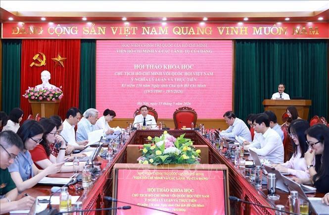 Hội thảo khoa học "Chủ tịch Hồ Chí Minh với Quốc hội Việt Nam - Ý nghĩa lý luận và thực tiễn". Ảnh: Tuấn Anh - TTXVN