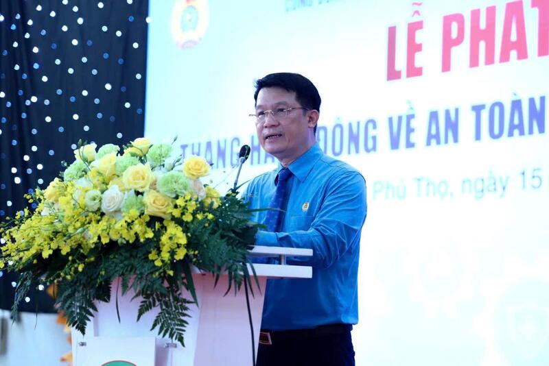 Ông Mai Mạnh Dũng, Phó Bí thư Đảng ủy, Chủ tịch Công đoàn VEAM phát biểu tại chương trình.