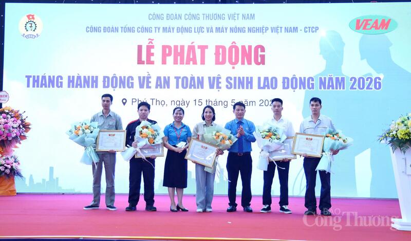 Các tập thể, cá nhân có thành tích tiêu biểu trong công tác an toàn, vệ sinh lao động đã được nhận Bằng khen của Công đoàn Công Thương Việt Nam và Tổng Công ty VEAM.
