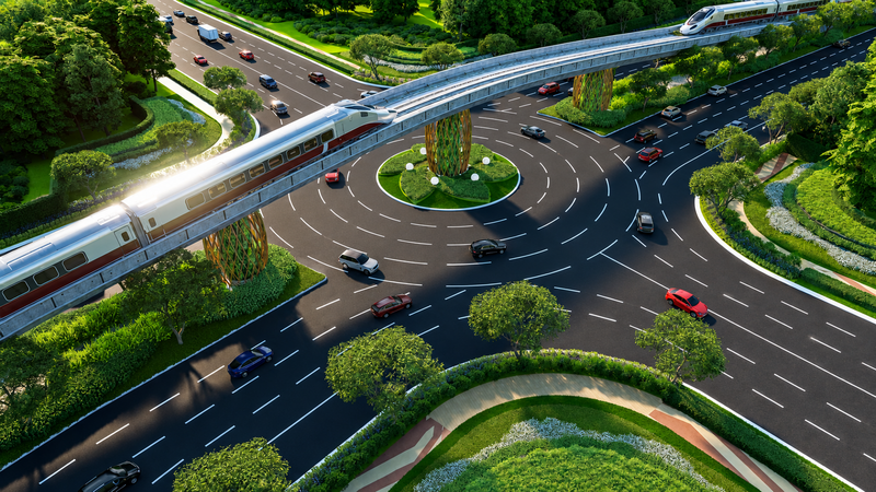 Tuyến tàu điện nhẹ LRT gần 9.000 tỷ đồng đang được triển khai, kết nối sân bay với trung tâm hội nghị APEC tại Phú Quốc. Ảnh: Sun Group