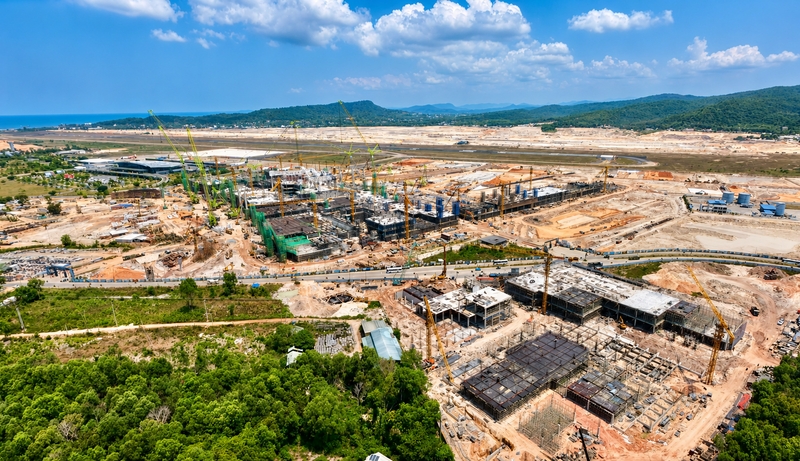 Công trường thi công Cảng Hàng không quốc tế Phú Quốc đang được đẩy nhanh tiến độ trước thềm APEC 2027. Ảnh: UBND tỉnh An Giang