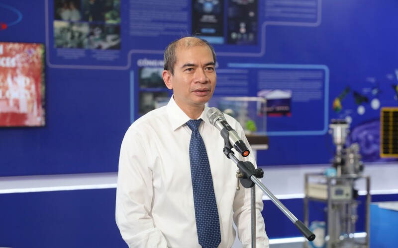 GS.TS Trần Tuấn Anh, Phó Chủ tịch Viện Hàn lâm Khoa học và Công nghệ Việt Nam phát biểu khai mạc triển lãm.