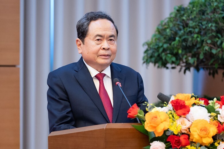 Chủ tịch Quốc hội Trần Thanh Mẫn phát biểu tại buổi Lễ.