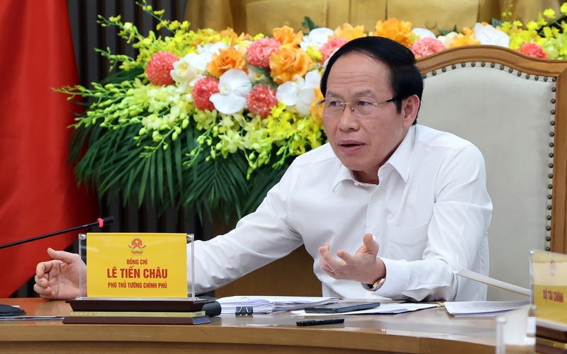 Phó Thủ tướng Lê Tiến Châu phát biểu tại cuộc họp - Ảnh: VGP/Phương Nguyên