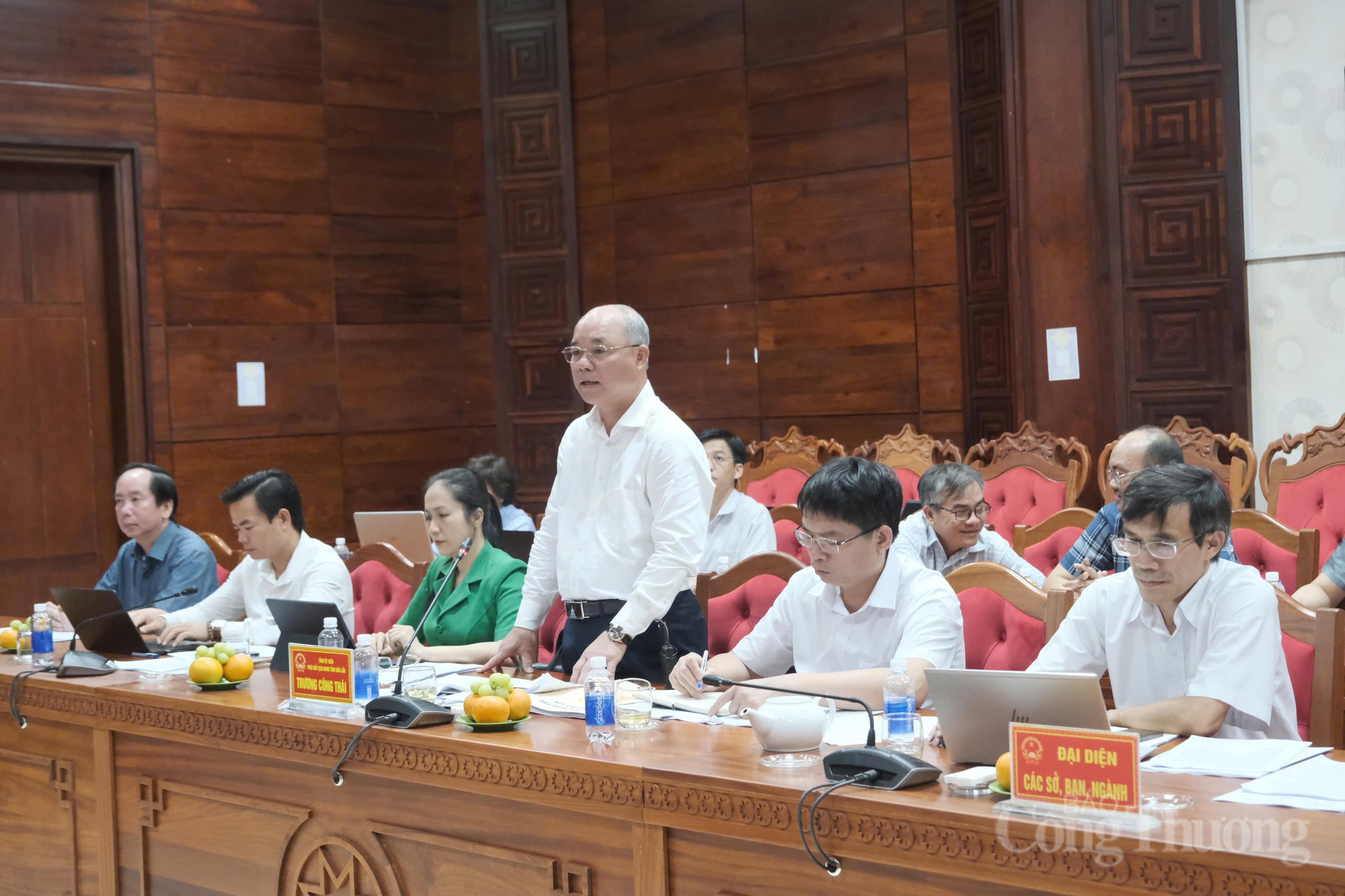 Ông Trương Công Thái, Phó Chủ tịch UBND tỉnh Đắk Lắk phát biểu tại buổi làm việc. Ảnh: Lê Sơn