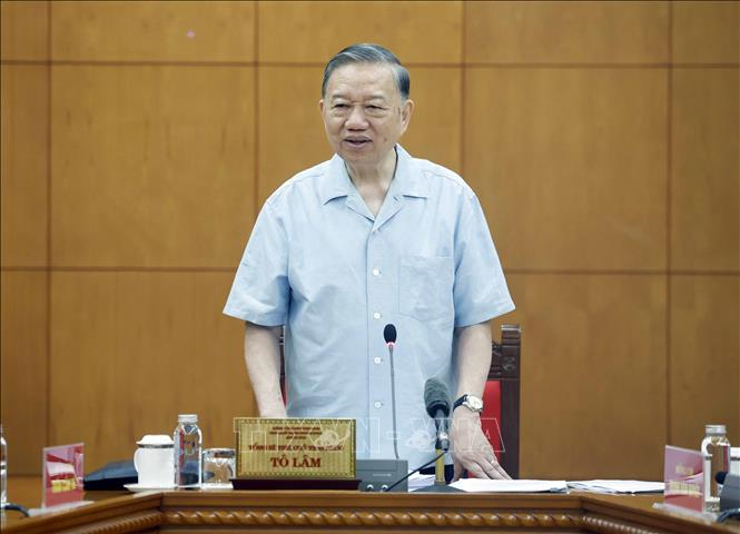 Tổng Bí thư, Chủ tịch nước Tô Lâm phát biểu tại cuộc làm việc. Ảnh: Thống Nhất/TTXVN