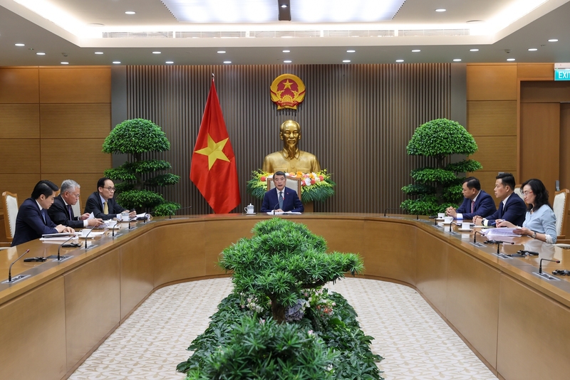 Thủ tướng Chính phủ Lê Minh Hưng đề nghị hai bên tập trung triển khai sáu định hướng lớn trong thời gian tới - Ảnh: VGP/Nhật Bắc