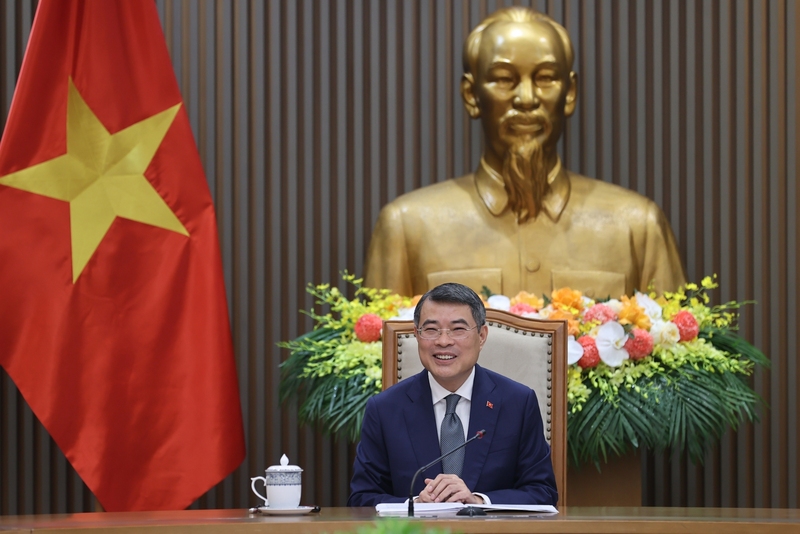 Thủ tướng Chính phủ Lê Minh Hưng điện đàm với Thủ tướng New Zealand Christopher Luxon - Ảnh: VGP/Nhật Bắc