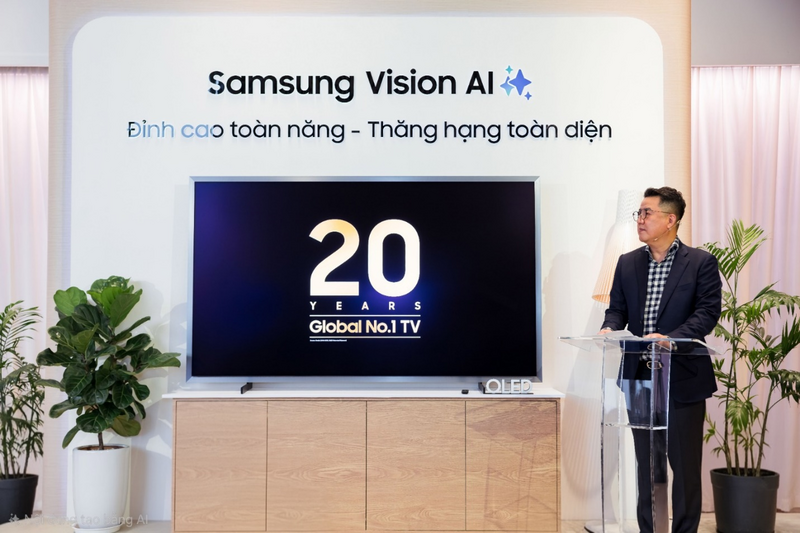 Ông Hyung Bin Joo, Tổng Giám đốc Công ty Điện tử Samsung Việt Nam, tự hào chia sẻ thành tựu 20 năm Samsung dẫn đầu thị trường TV toàn cầu