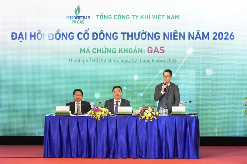 Tổng Giám đốc PV GAS Phạm Văn Phong báo cáo tại Đại hội. Ảnh: PV GAS