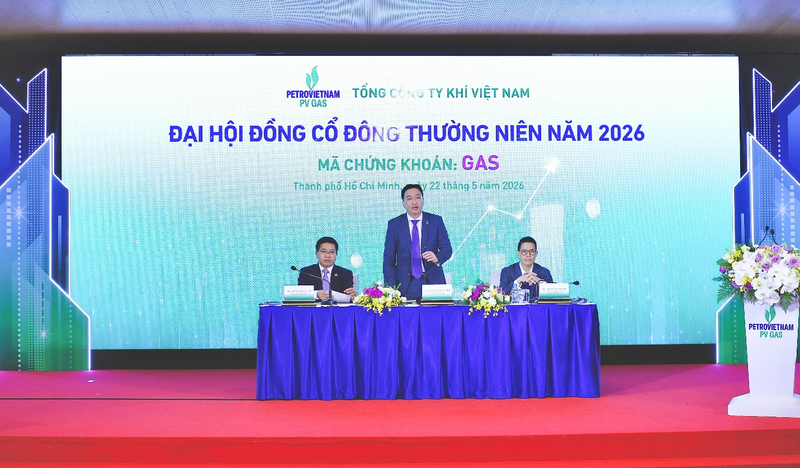 Bí thư Đảng ủy, Chủ tịch HĐQT PV GAS Nguyễn Thanh Bình phát biểu tại Đại hội. Ảnh: PV GAS