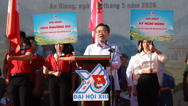 Đồng chí Nguyễn Thanh Nghị - Ủy viên Bộ Chính trị, Trưởng Ban Chính sách, Chiến lược Trung ương phát biểu tại buổi lễ. Ảnh: Trần Dũng
