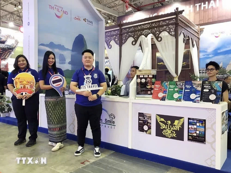 Gian hàng triển lãm du lịch Thái Lan tại Hội chợ Du lịch Quốc tế Thành phố Hồ Chí Minh lần thứ 17. (Ảnh: Mỹ Phương/TTXVN)
