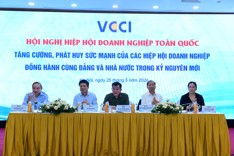 Sáng 25/5, VCCI tổ chức Hội nghị Hiệp hội Doanh nghiệp toàn quốc. Ảnh: NH