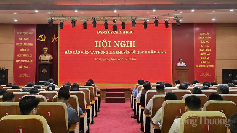 Toàn cảnh hội nghị báo cáo viên và thông tin chuyên đề quý II/2026.