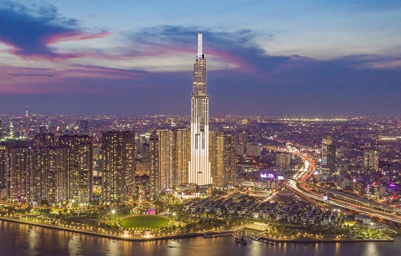 Toàn cảnh tòa nhà Landmark 81 tại TP Hồ Chí Minh. Ảnh: TTXVN