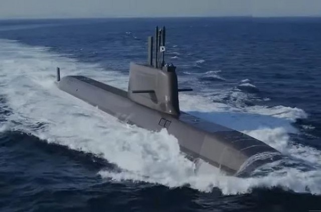 Mô hình tàu ngầm hạt nhân mới của Hàn Quốc. Ảnh: Yonhap