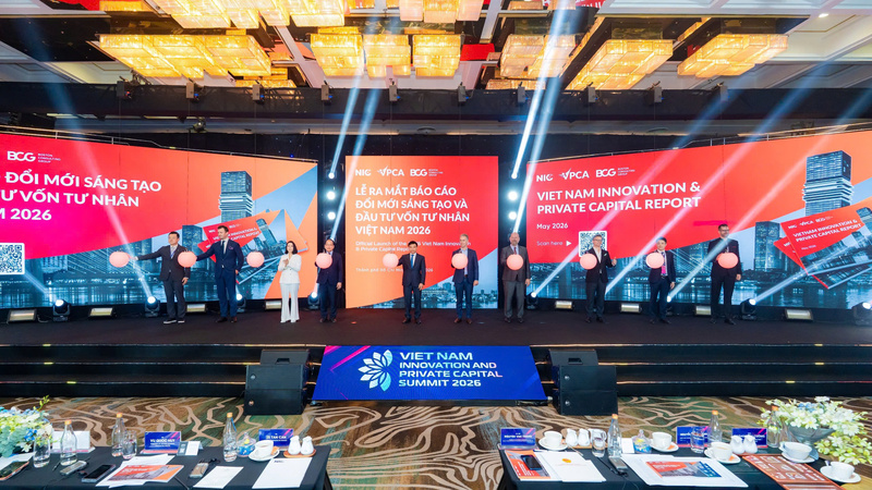 Lễ ra mắt Báo cáo Đầu tư Công nghệ và Đổi mới sáng tạo Việt Nam 2026 và Bộ chỉ số Dòng vốn Việt Nam. Ảnh: BTC.