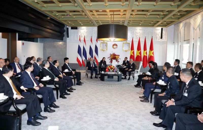 Tổng Bí thư, Chủ tịch nước Tô Lâm hội kiến Chủ tịch Quốc hội Thái Lan Sophon Saram. (Ảnh: TTXVN)