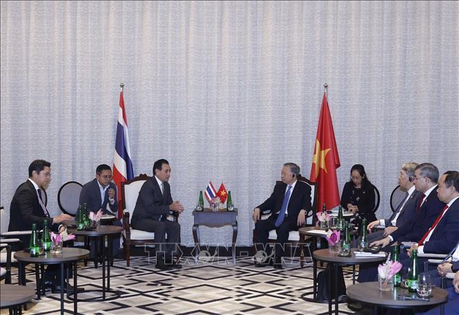 Tổng Bí thư, Chủ tịch nước Tô Lâm tiếp ông Sarath Ratanavadi, Giám đốc, Phó Chủ tịch Hội đồng quản trị kiêm Tổng Giám đốc điều hành Tập đoàn Gulf Development. Ảnh: Thống Nhất/TTXVN