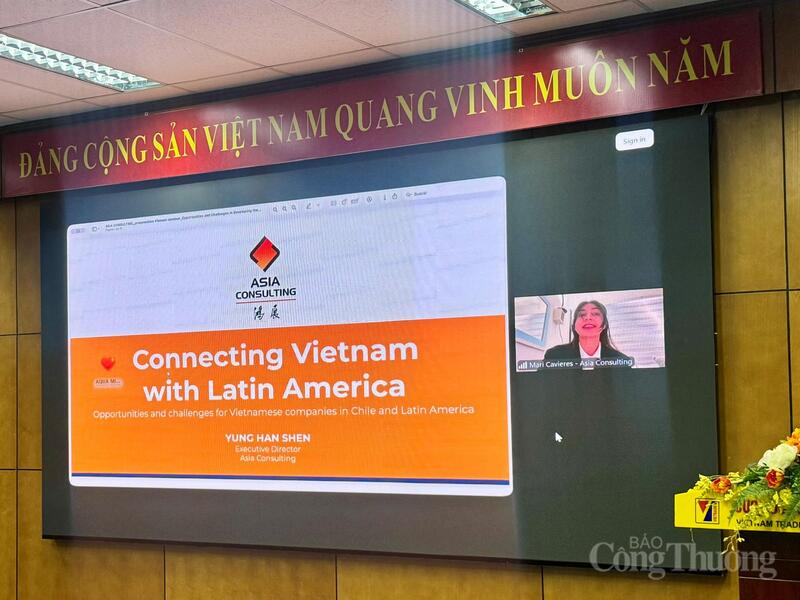 Đại diện Asia Consulting tại Chile, bà Mari Cavieres chia sẻ về tiềm năng của thị trường Mỹ Latin đối với doanh nghiệp Việt Nam. Ảnh: Quỳnh Trang