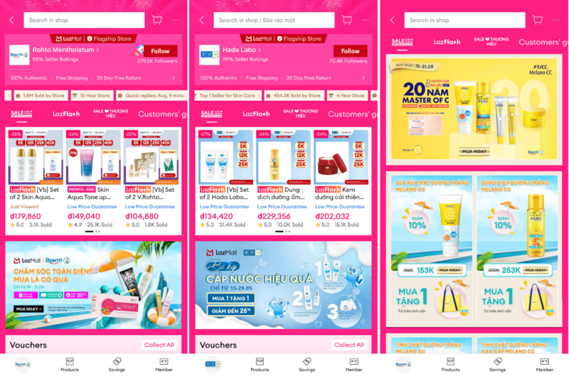 Gian hàng Rohto-Mentholatum trên sàn Lazada