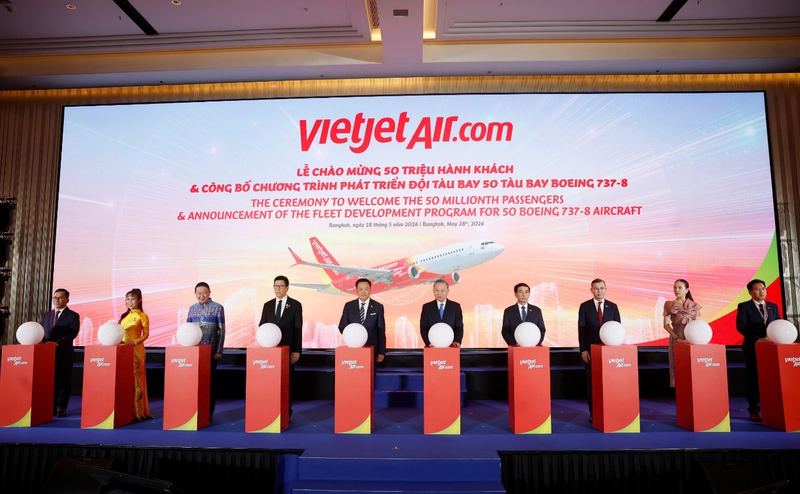 Vietjet chào mừng cột mốc 50 triệu lượt hành khách trên mạng bay Việt Nam - Thái Lan và công bố chương trình phát triển đội tàu bay Boeing 737-8