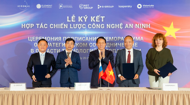Đại diện G-Group, NST GROUP và KASPERSKY ký kết hợp tác chiến lược dưới sự chứng kiến của Bộ trưởng Bộ Công an