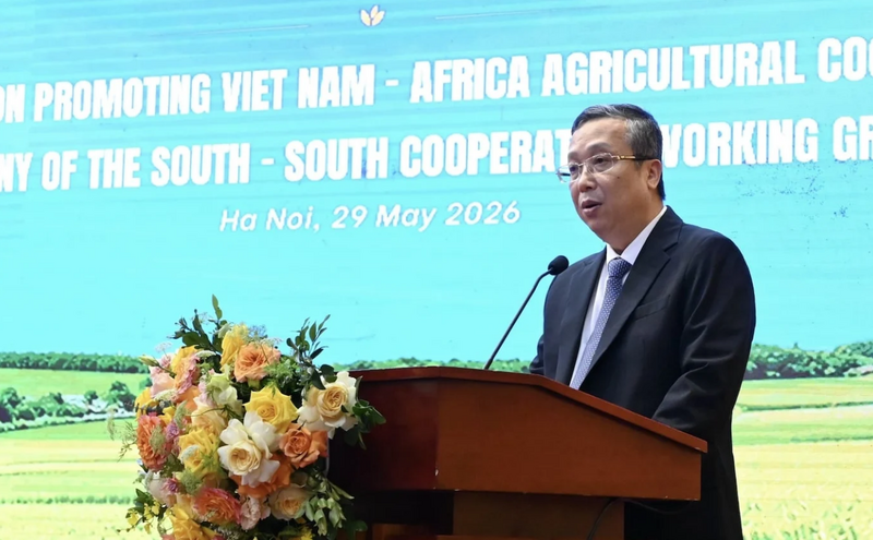 Thứ trưởng Bộ Nông nghiệp và Môi trường Hoàng Trung phát biểu tại sự kiện. Ảnh: Kiều Chi