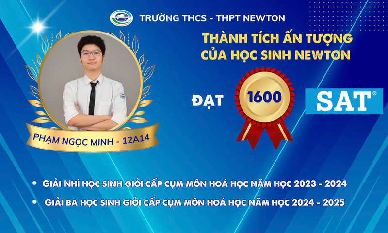 Phạm Ngọc Minh, học sinh lớp 12A14 theo học hệ Bán quốc tế của trường. Ảnh: NTCC