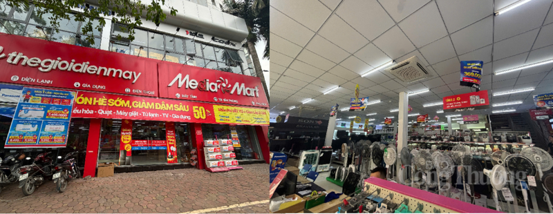 Trái ngược với các cơ sở kinh doanh nêu trên, tại Siêu thị điện máy Mediamart (địa chỉ số 16 Hoàng Quốc Việt, phường Nghĩa Đô), nhân viên bán hàng cho biết nhiệt độ điều hoà đang để ở mức 19 độ C.