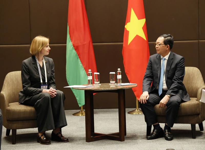 Phó Thủ tướng Natalya Petkevich hoan nghênh các doanh nghiệp Việt Nam đầu tư vào Belarus, tăng cường hợp tác giữa địa phương hai nước - Ảnh: VGP/Gia Huy