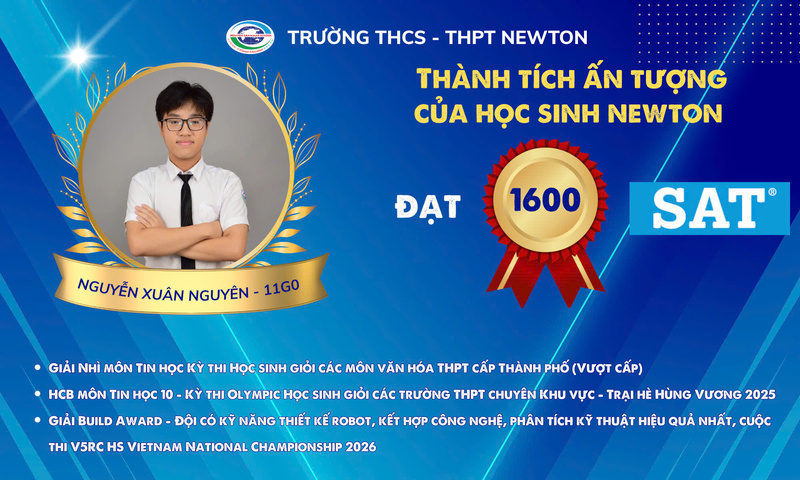 Nguyễn Xuân Nguyên, học sinh lớp 11G0  có thế mạnh ở lĩnh vực công nghệ và tư duy logic. Ảnh: NTCC