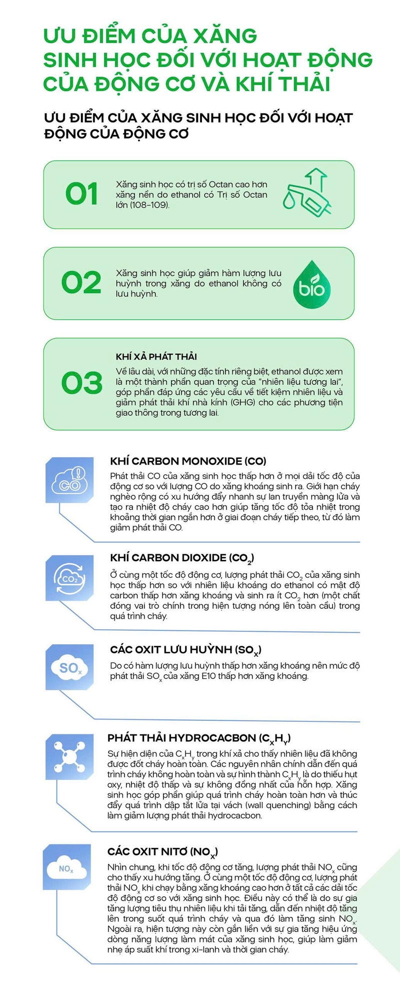 Infographic | Ưu điểm của xăng sinh học với hoạt động của động cơ và khí thải - 1