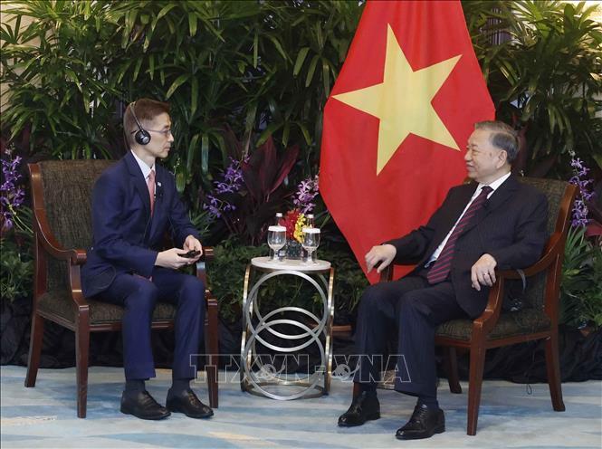 Tổng Bí thư, Chủ tịch nước Tô Lâm tiếp ông Wong Kim Yin, Tổng giám đốc Tập đoàn Sembcorp. Ảnh: Thống Nhất/TTXVN