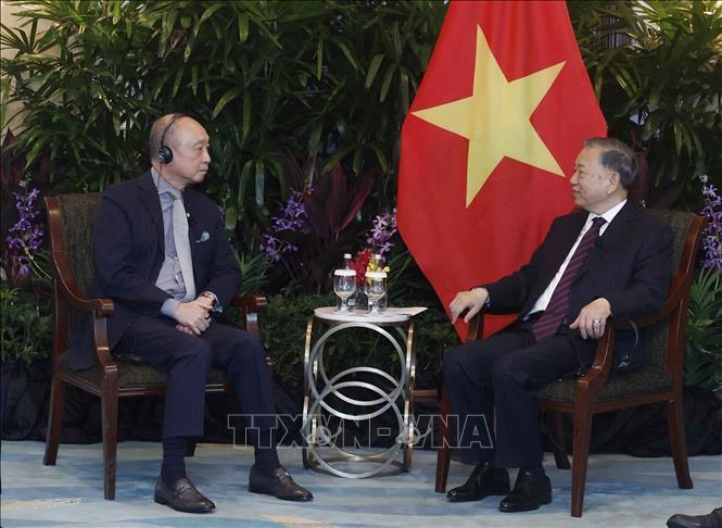 Tổng Bí thư, Chủ tịch nước Tô Lâm tiếp ông Wee Ee Cheong, Phó Chủ tịch kiêm Tổng giám đốc điều hành Ngân hàng UOB. Ảnh: Thống Nhất/TTXVN