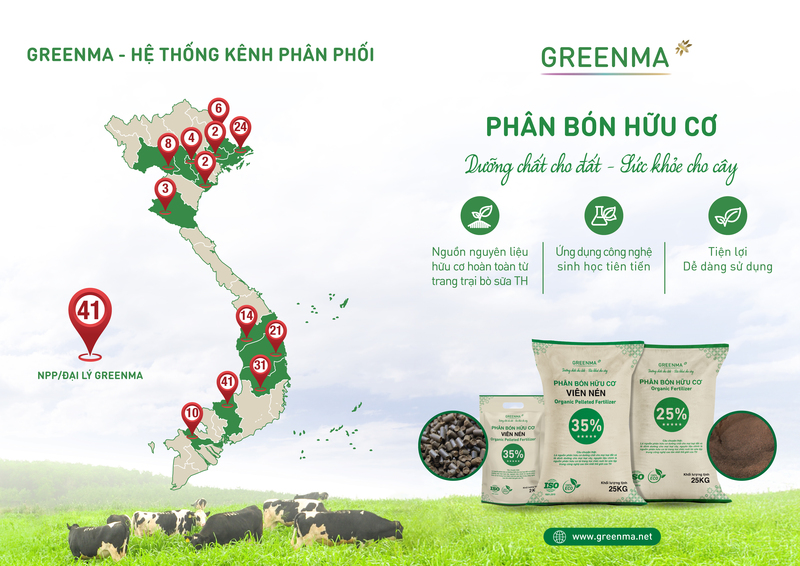 Phân bón hữu cơ Greenman có hệ thống phân phối rộng khắp các tỉnh, thành.