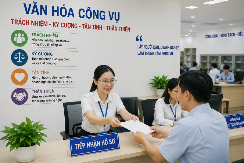 Thực thi văn hóa công vụ sẽ góp phần hình thành phong cách ứng xử, lề lối làm việc chuẩn mực của đội ngũ cán bộ, công chức, viên chức. Ảnh minh họa
