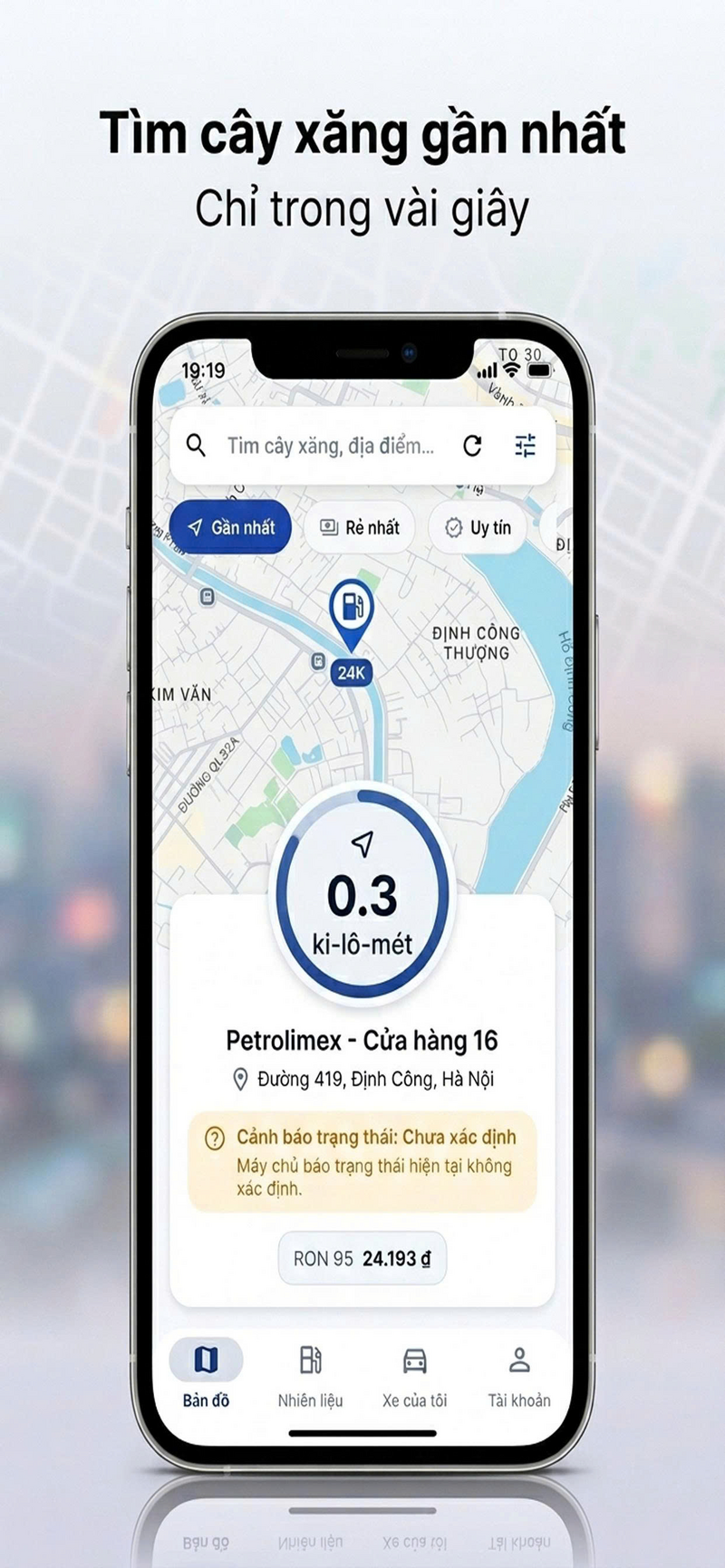 Tìm kiếm cây xăng bằng app 'Quanh tôi' từ 1/6/2026 - 2