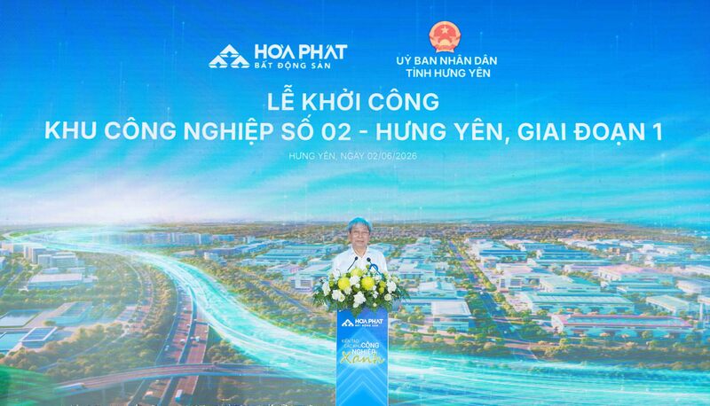 Ông Hoàng Quang Việt, Thành viên HĐQT Tập đoàn Hòa Phát, Chủ tịch HĐQT Công ty Cổ phần Xây dựng và Phát triển Đô thị Hòa Phát phát biểu.