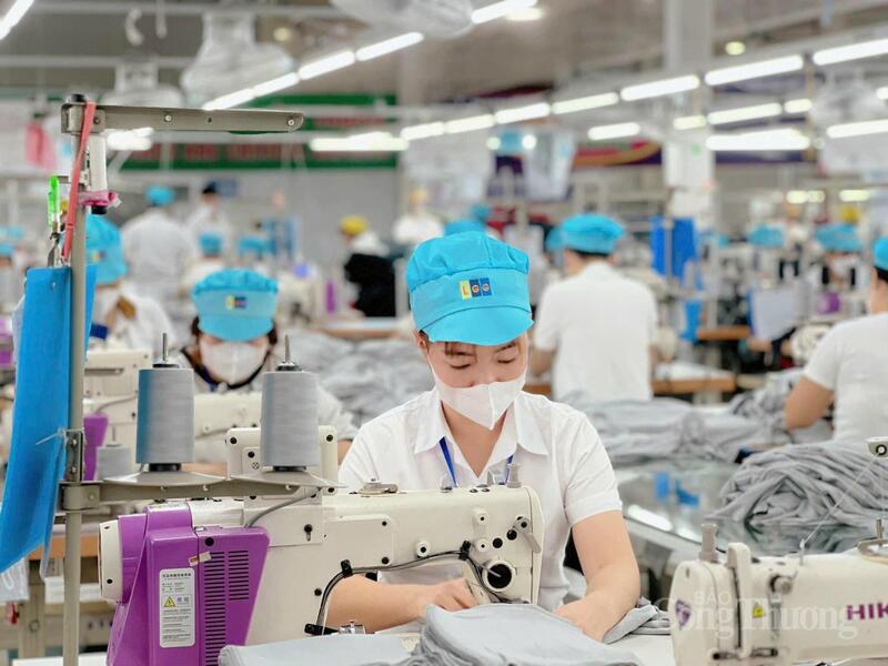 Công nhân thực hiện công đoạn may ráp và hoàn thiện sản phẩm.
