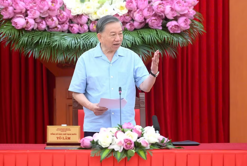 Tổng Bí thư, Chủ tịch nước Tô Lâm phát biểu tại hội nghị. Ảnh: Đăng Khoa