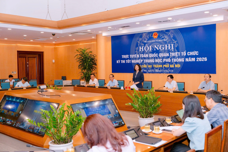 Quang cảnh hội nghị tại điểm cầu thành phố Hà Nội. Ảnh: H.N